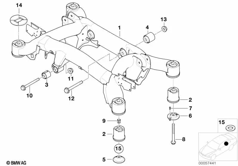 Anilla de tope para BMW Z8 E52 (OEM 33316754925). Original BMW