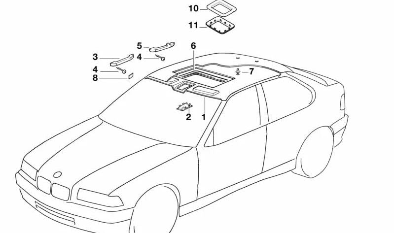 Listón para BMW E36 (OEM 54128189232). Original BMW.