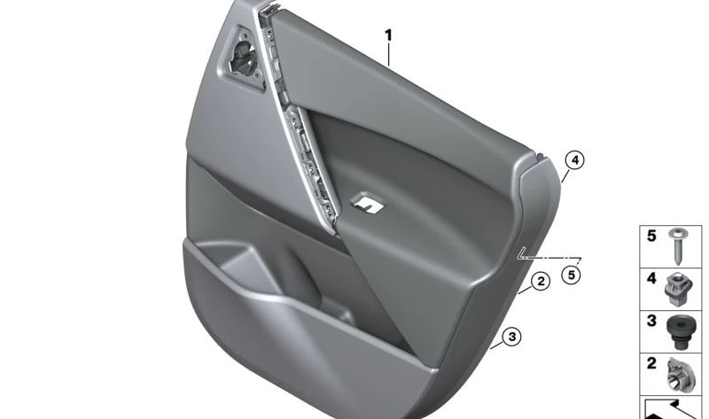 Türverkleidung hinten rechts für BMW I20 (OEM 51425A15772). Original BMW.