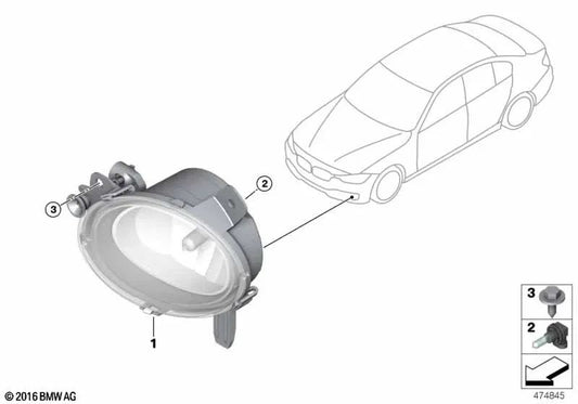 Faros antiniebla izquierdo para BMW F52, F45, F35N (OEM 63172457892). Original BMW.