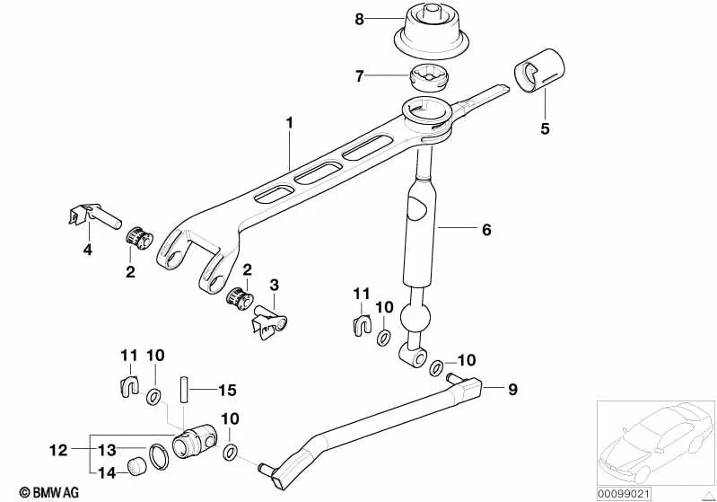 Pivote de cilindro para BMW E81, E82, E87, E87N, E88 Serie 3 E21, E30, E36, E46, E90, E91N, E92N, F30, F31, F34, F35, F80, G20, G21, G80 Serie 4 F32, F33, F36, F82 Original BMW. (OEM 23411466134)