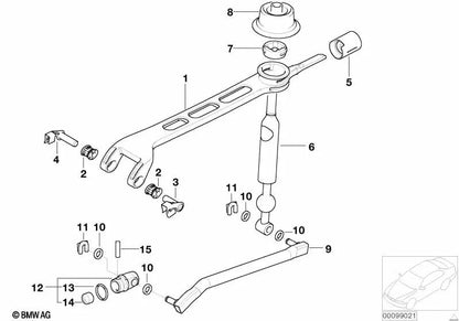 Pivote de cilindro para BMW E81, E82, E87, E87N, E88 Serie 3 E21, E30, E36, E46, E90, E91N, E92N, F30, F31, F34, F35, F80, G20, G21, G80 Serie 4 F32, F33, F36, F82 Original BMW. (OEM 23411466134)