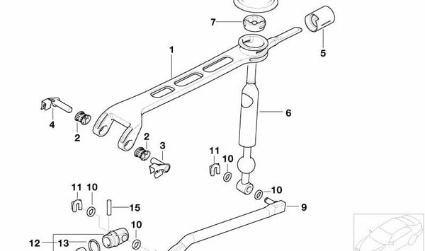 Palanca de cambios reforzada OEM 25117533050 para BMW Z4 (E85). Original BMW.