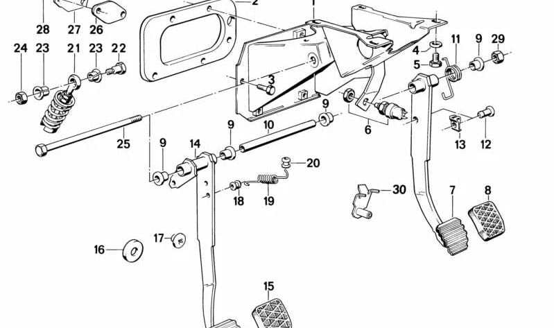 Brake Pedal Torsion Spring for BMW E28, E24 (OEM 35211152112). Original BMW