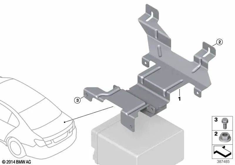 Soporte de batería adicional para BMW Serie 7 F01N, F02N (OEM 61217622127). Original BMW.