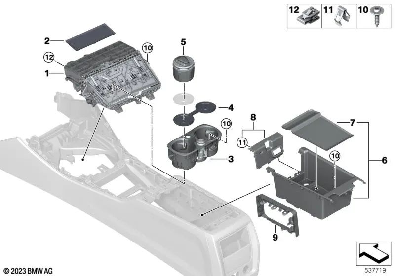 Clip para BMW G42, G87, E93, E93N, G20, G20N, G21, G21N, G28, G28N, G80, G81, G22, G23, G26, G82, G83, I01, I01N, E89 (OEM 07147124171). Original BMW.