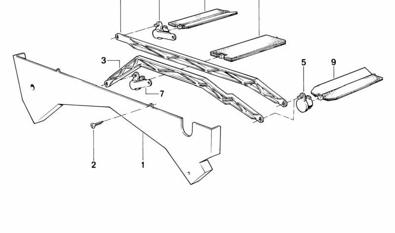 Tapa izquierda para BMW E28, E24 (OEM 64111367733). Original BMW