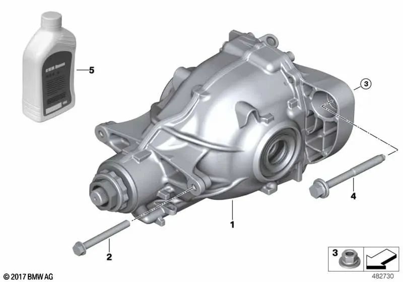 Hinterachsgetriebe para BMW X3 G01, G08, X4 G02 (OEM 33108655015). Original BMW