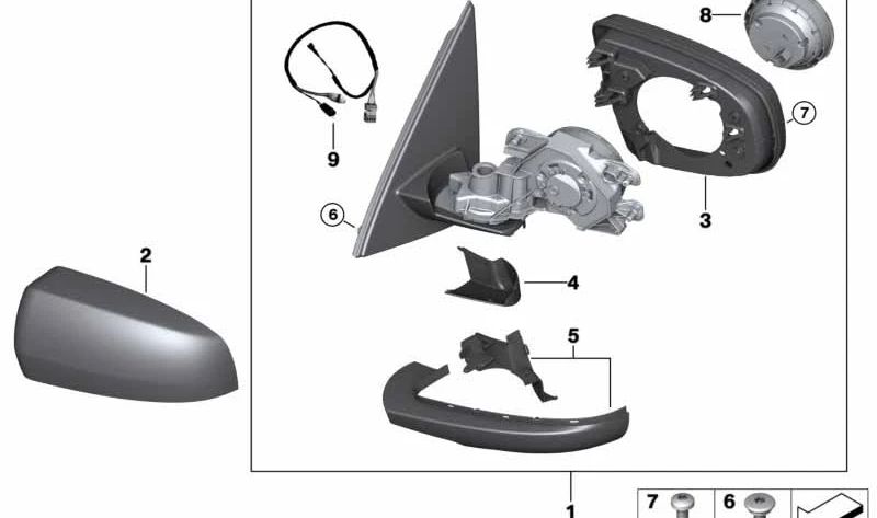 OEM 51167180730 Coperchio di regolazione destra per BMW E70, E71, E72. BMW originale.