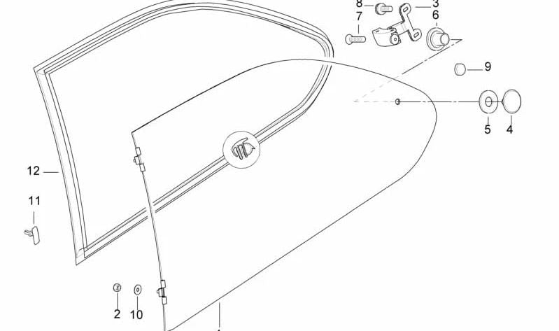 Clip remache OEM 51368192933 para BMW E36. Original BMW.