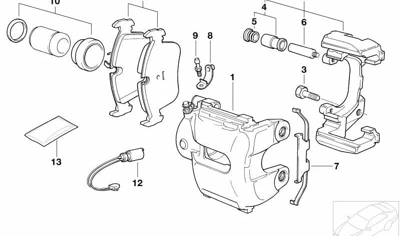 Soporte de Freno para BMW X3 E83, E83N (OEM 34113413266). Original BMW