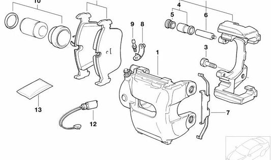 Soporte de Freno para BMW X3 E83, E83N (OEM 34113413266). Original BMW