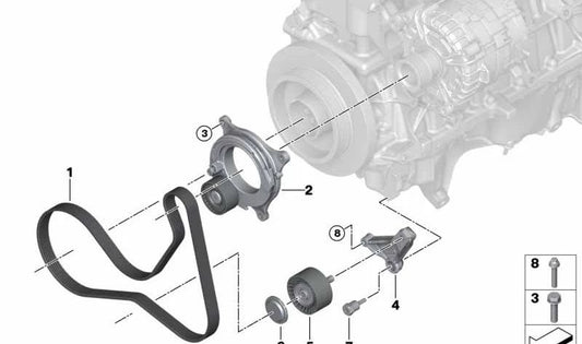 Distanciador para BMW Serie 2 G87, Serie 3 G20N, G21N, G80, G81, Serie 4 G26, G82, G83, X3 F97, X4 F98 (OEM 11288469699). Original BMW.