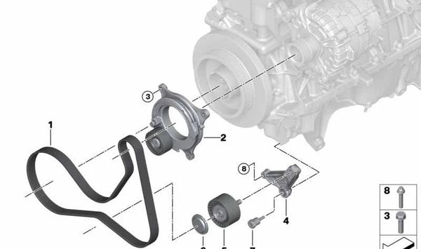 Distanciador para BMW Serie 2 G87, Serie 3 G20N, G21N, G80, G81, Serie 4 G26, G82, G83, X3 F97, X4 F98 (OEM 11288469699). Original BMW.