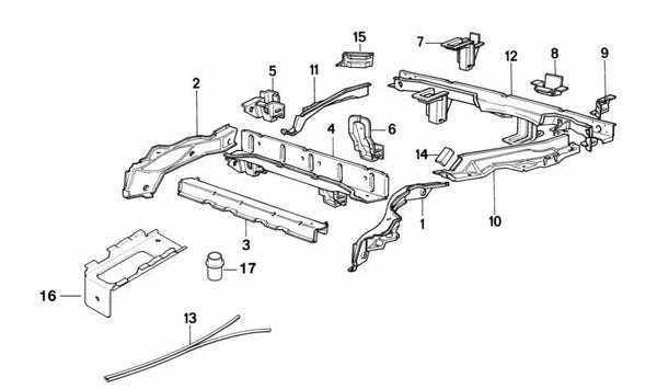 Travesaño trasero para BMW Serie 5 E34, Serie 7 E32 (OEM 41118111910). Original BMW