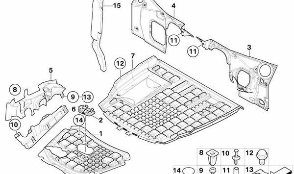 Cubierta inferior trasera para BMW E53 (OEM 51717141495). Original BMW