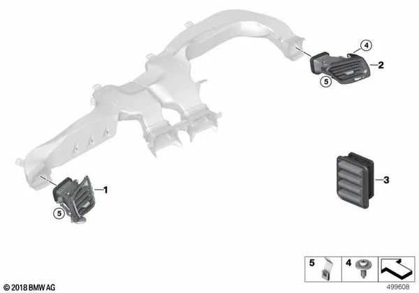 Rejilla de aire fresco del lado del pasajero para BMW Z4 G29 (OEM 64226807442). Original BMW