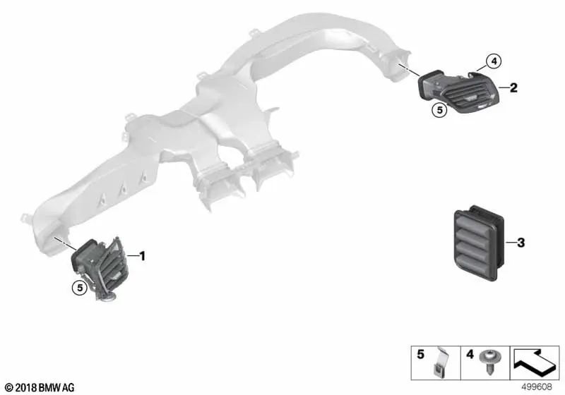 Rejilla de aire fresco lado del acompañante para BMW Z4 G29 (OEM 64226807441). Original BMW