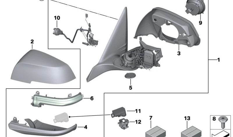 Logement inférieur droit OEM 51169449376 pour BMW F39. BMW d'origine.