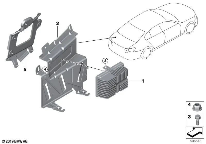 Amplificador Sistema de Top-Hifi para BMW G30, G31, G32, G11, G12 (OEM 65122622873). Original BMW