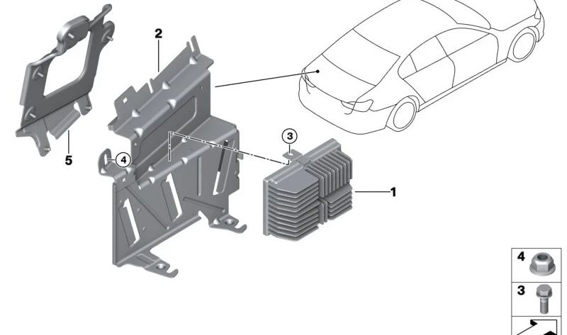 Amplificador sistema de sonido Top Hi-Fi OEM 65125A41CC0 para BMW F90, G30, G31, G11, G12. Original BMW