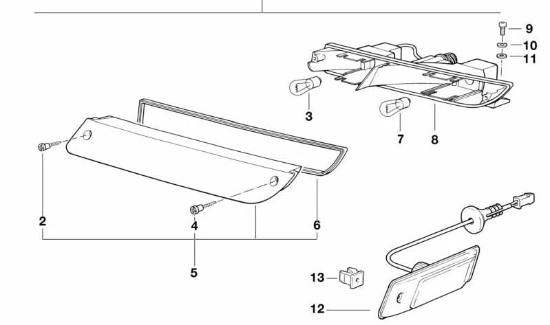 Intermitente delantero izquierdo OEM 63132290341 para BMW Z1 (E30). Original BMW.