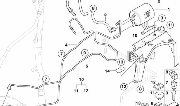 Tubo de ventilación para BMW Serie 3 E90, E91, E92, E93 (OEM 16136765754). Original BMW