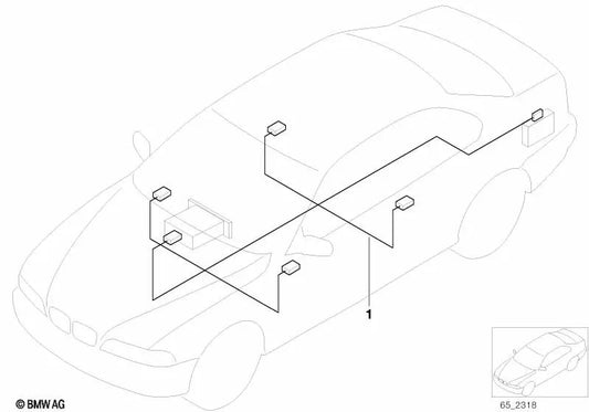 Audiokabelbaum HiFi DSP for BMW Series 5 E39 (OEM 61126909908). Genuine BMW