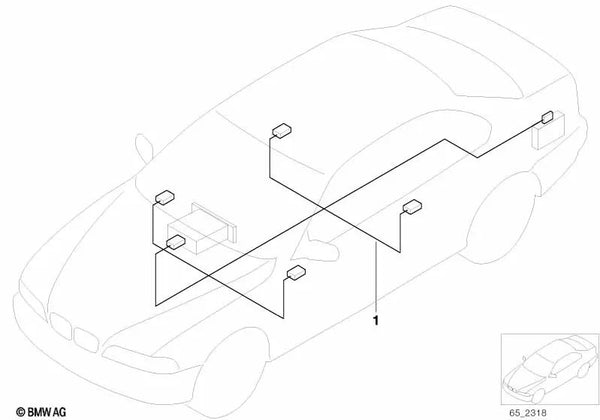 Audiokabelbaum HiFi DSP para BMW Serie 5 E39 (OEM 61126909908). Original BMW