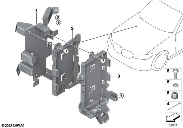 Soporte combinado BDC / HSR para BMW Serie 2 G42, Serie 3 G20, G21, G80, Serie 4 G22, G23, G82, G83 (OEM 61358783809). Original BMW