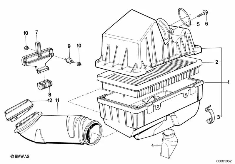 Trompeta de admisión derecha para BMW Serie 7 E32 (OEM 13711710168). Original BMW