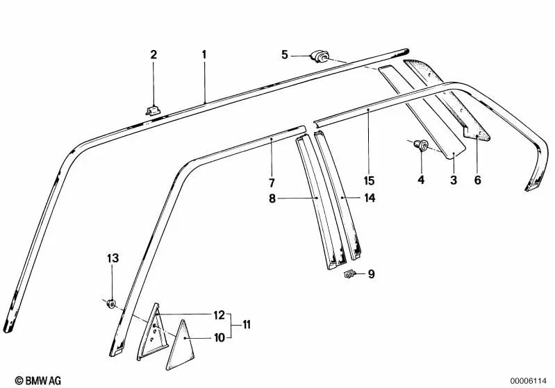 Embellecedor izquierdo para BMW E28 (OEM 51341872317). Original BMW.