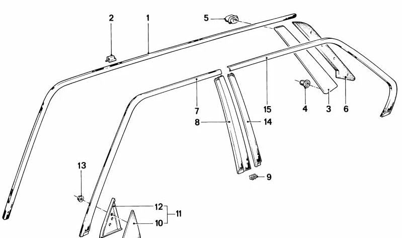 Embellecedor izquierdo para BMW Serie 5 E28 (OEM 51321961253). Original BMW