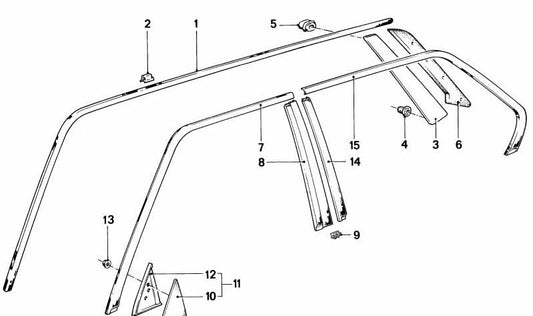 Embellecedor derecho para BMW E28 (OEM 51341872320). Original BMW