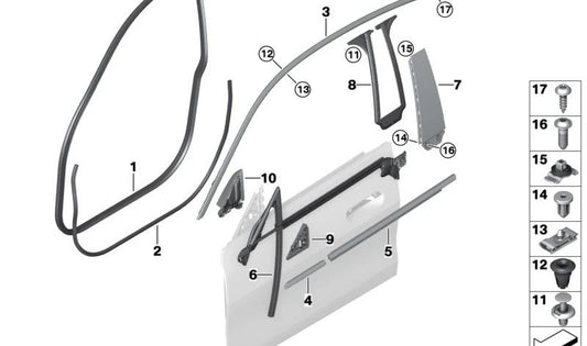 Leiste de marco lateral derecho OEM 51335A5C0B2 para BMW G26. Original BMW.