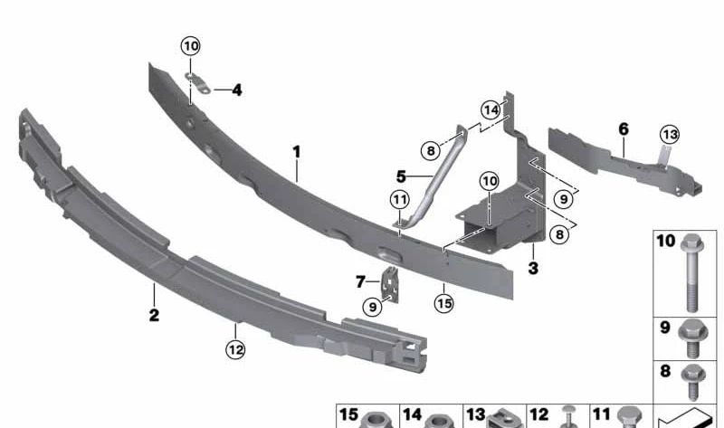 Absorbedor de choque delantero para BMW F85, F86 (OEM 51118056302). Original BMW