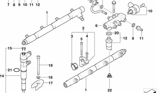 Acumulador de presión OEM 13537805724 para BMW E38, E39, E46, E53, E60, E61, E63, E64, E65, E66, E83, E85, E86, E87. Original BMW.