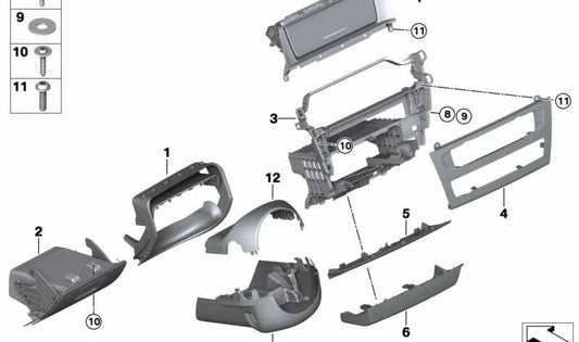 Revestimiento inferior de la columna de dirección para BMW F25, F26 (OEM 61319237940). Original BMW