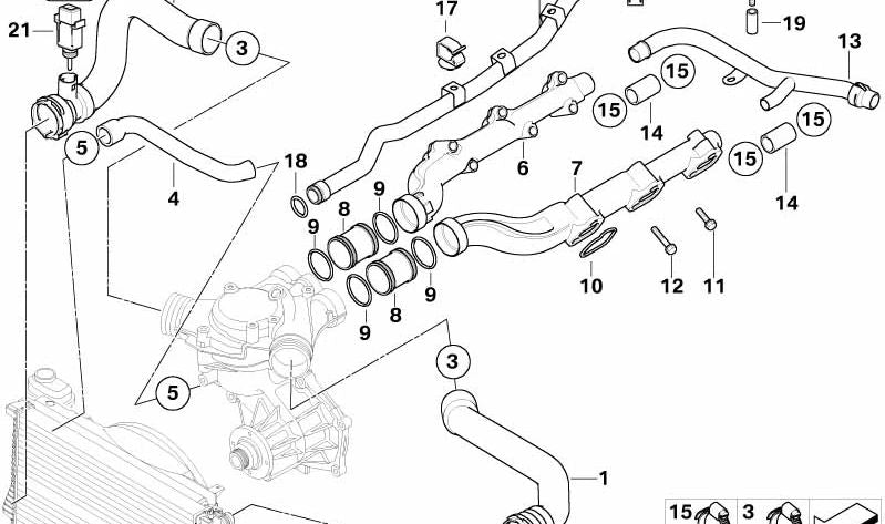 Separador OEM 11531406736 para BMW E39, E52. Original BMW