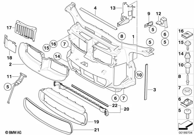 Junta de conducción de aire para BMW Serie 3 E90, E90N, E92, E92N (OEM 51648042572). Original BMW.