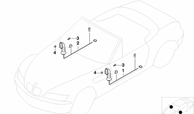 Cableado Lado del Conductor para varios modelos/series de BMW (OEM 61128401936). Original BMW