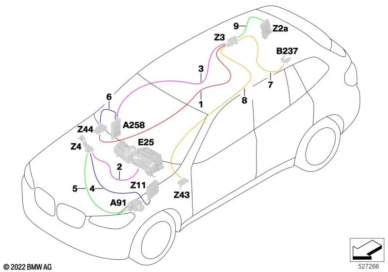 Cable de alimentación para BMW X3 F97, G01, G08, X4 F98, G02 (OEM 61119826347). Original BMW