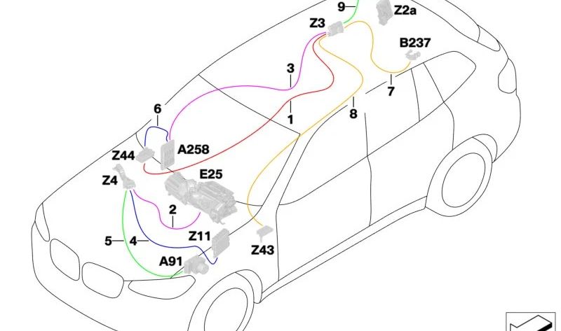 Cable de alimentación B+ PDM OEM 61115A341A5 para BMW G01, G08, F97, G02, F98. Original BMW.