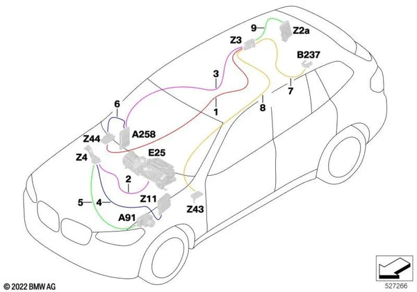 Cable de alimentación para BMW X3 F97, G01, G08, X4 F98, G02 (OEM 61119826347). Original BMW