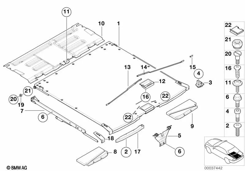 Rollenbock para BMW Serie 5 E39 (OEM 51477009924). Original BMW