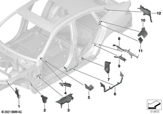 Formteil C-Säule para BMW G26 (OEM 41007472694). Original BMW