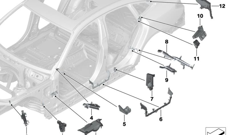 Revestimiento pilar C derecho OEM 41007472656 para BMW G26. Original BMW.