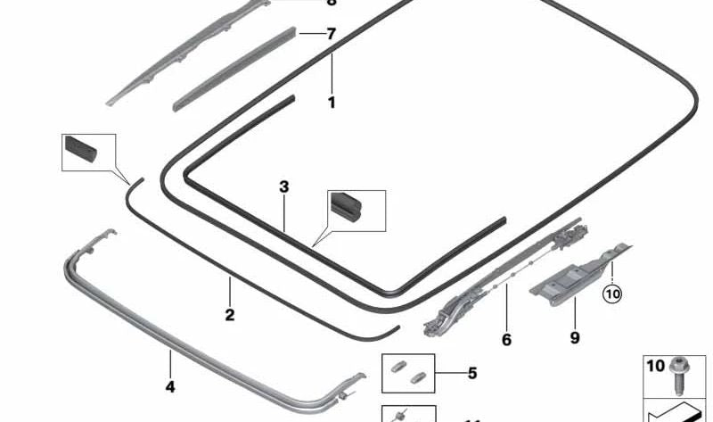 Deflector de Viento para BMW G12, G12N (OEM 54107409142). Original BMW.