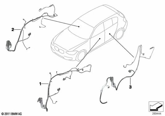 Cableado Puerta Trasera para BMW F20, F20N (OEM 61129335304). Original BMW