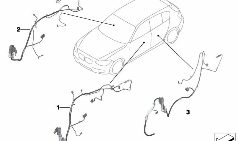 Conjunto de cables lado del conductor para BMW Serie 1 F20, F20N (OEM 61129335287). Original BMW